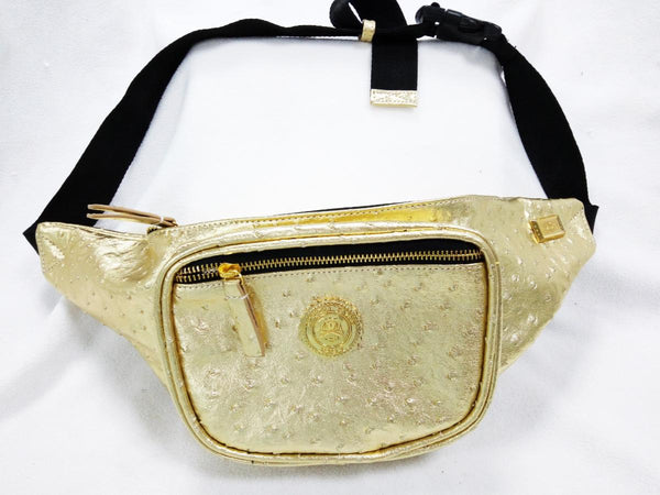 OZ RICH: OSTRICH VEGAN LEATHER/GOLD
