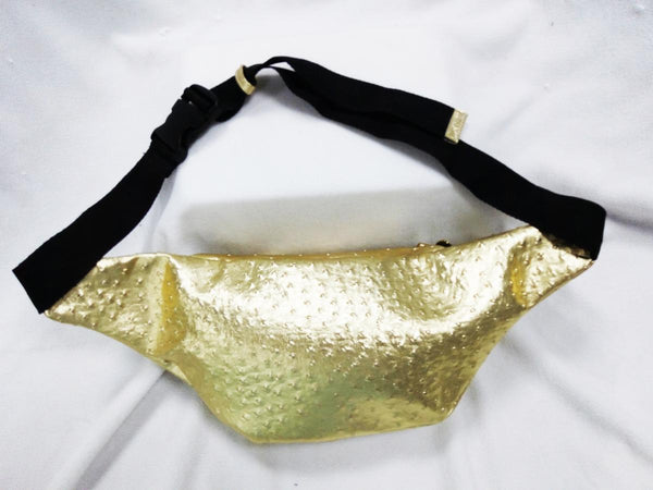 MONEY BAG: GOLD OSTRICH