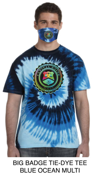BADGE TIE-DYE TRUCKER HAT | BLUE OCEAN | MULTI