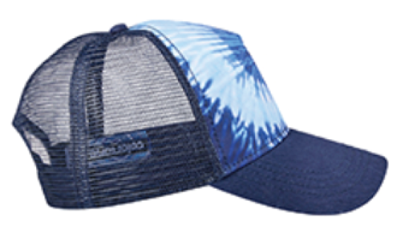 BADGE TIE-DYE TRUCKER HAT | BLUE OCEAN | MULTI