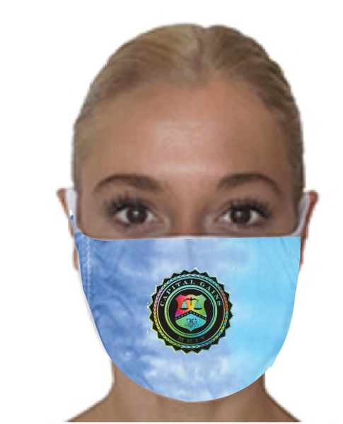 BADGE TIE-DYE FACE MASK | LAGOON/MULTI
