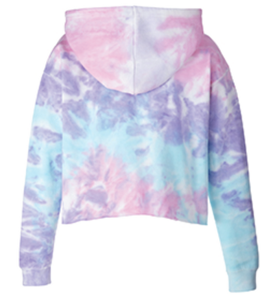 TIE-DYE LADIES CROPPED HOODIE | COTTON CANDY/MULTI | ICON