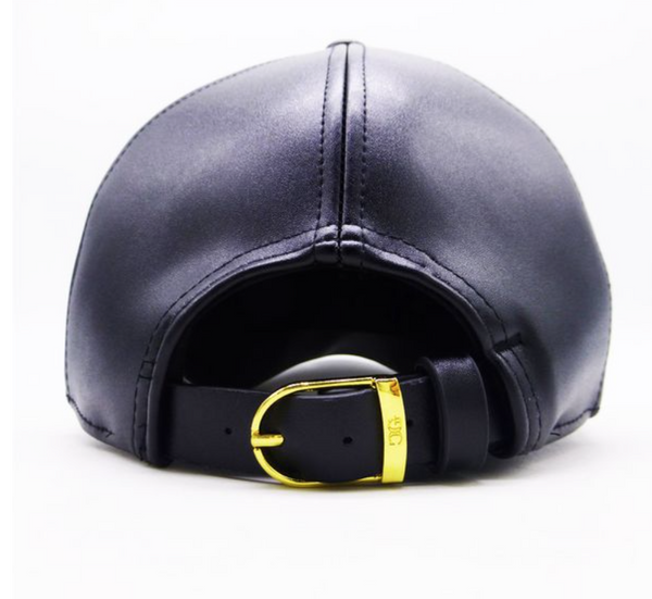 POPPA WAS A ROLLIN' STONE: BLACK VEGAN LEATHER DAD HAT