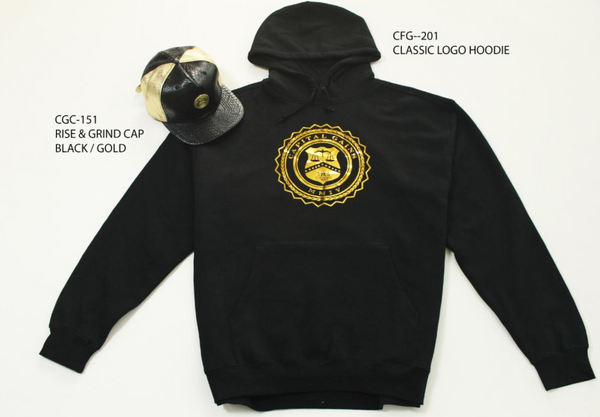 ORIGINAL CLASSIC LOGO HOODIE: BLACK/GOLD