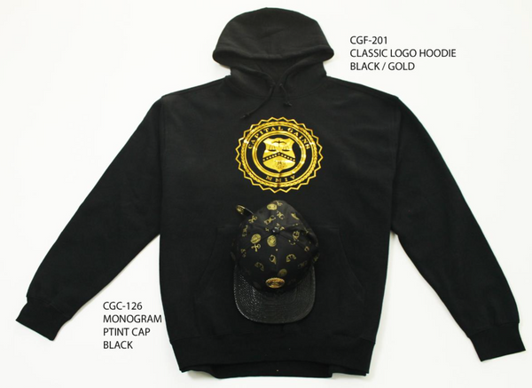 ORIGINAL CLASSIC LOGO HOODIE: BLACK/GOLD