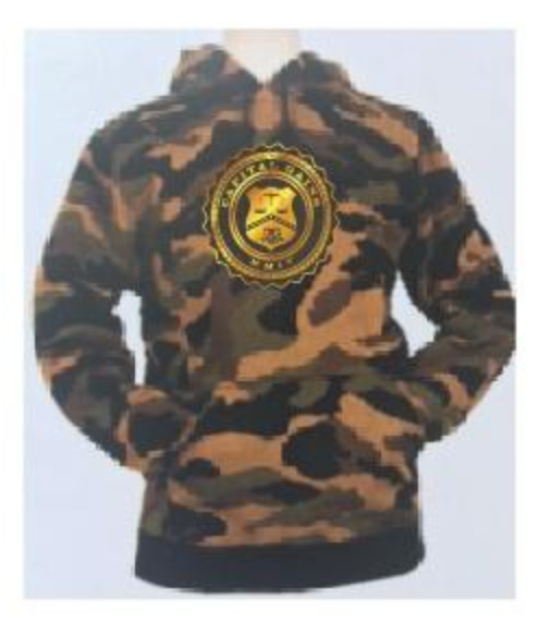 CLASSIC LOGO HOODIE: CAMO/GOLD