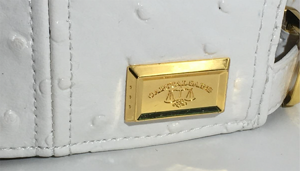 OZ RICH: OSTRICH PATENT LEATHER/WHITE