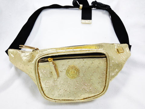 MONEY BAG: GOLD OSTRICH