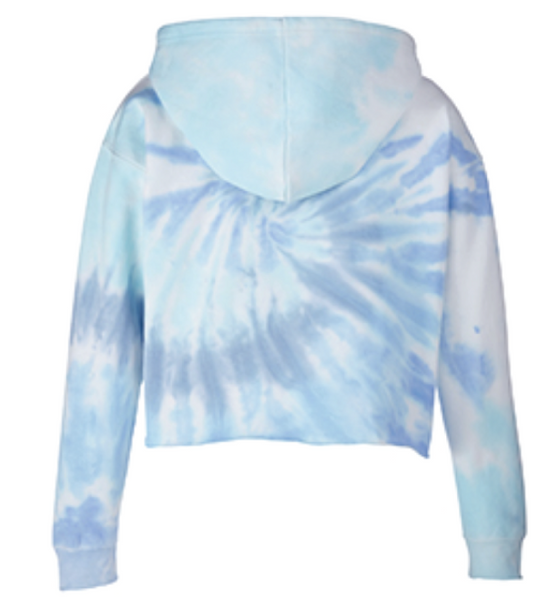 TIE-DYE LADIES CROPPED HOODIE | LAGOON/MULTI | ICON