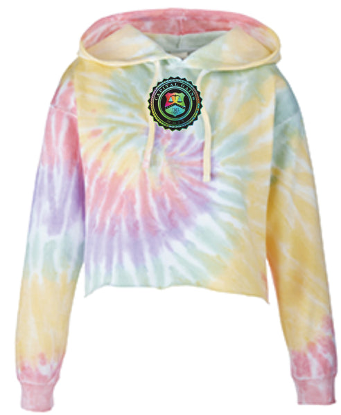 TIE-DYE LADIES CROPPED HOODIE | ZEN RAINBOW/MULTI | ICON